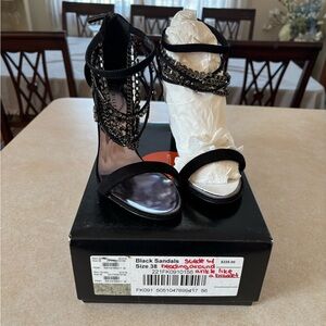 Karen Millen Black Sandals with Chain Accents